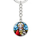 sacred-heart of jesus stained glass pendant necklace_artwork_original_artwork Graphic Circle Keychain NEW