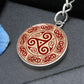triskelion-necklace, celtic necklace, ttiskelion pendant, triskele pendant necklace_artwork_original_artwork Graphic Circle Keychain NEW