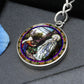 the-vision of our lady of lourdes circle pendant necklace_artwork_original_artwork Graphic Circle Keychain NEW