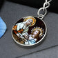 st-anna and virgin mary circle pendant necklace_artwork_original_artwork Graphic Circle Keychain NEW