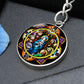confirmation-stained glass bez logo circle pendant necklace_artwork_original_artwork Graphic Circle Keychain NEW