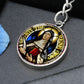 St Therese of Avila circle pendant keychain