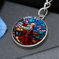 agony-in the garden circle pendant necklace_artwork_original_artwork Graphic Circle Keychain NEW