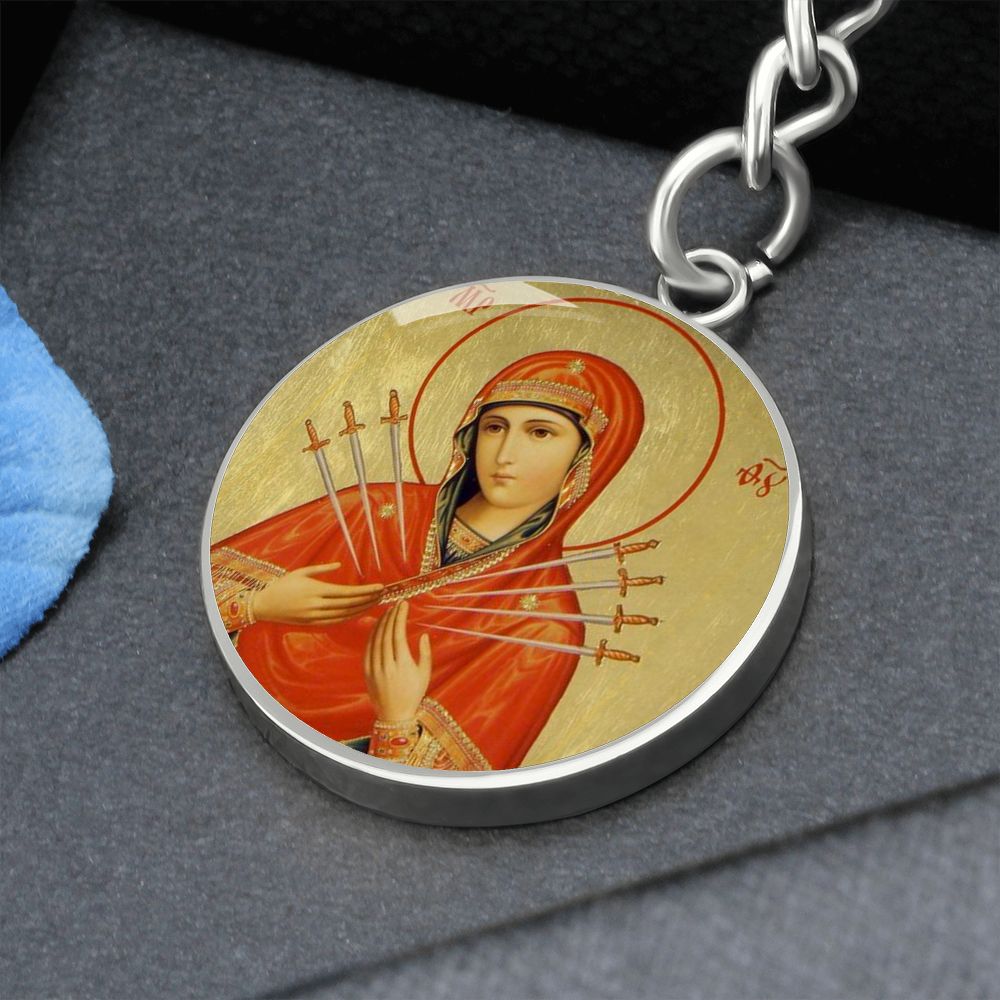 our-lady of sorrows icon pendant necklace_artwork_original_artwork Graphic Circle Keychain NEW
