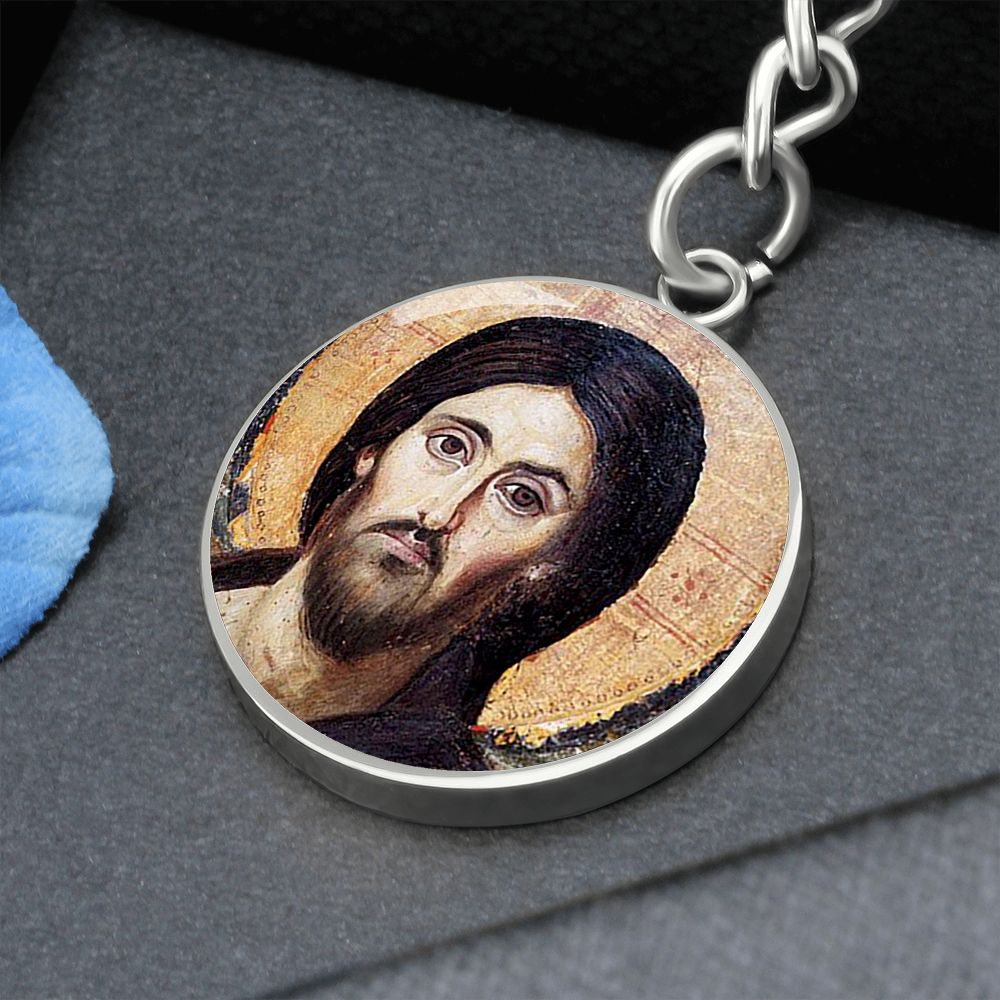 Jesus Christ Pantocrator Sinai Circle Keychain