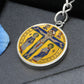 Crucifixion Enamel edited vibrance 80 Graphic Circle Keychain NEW