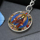 jesus-king of glory circle pendant necklace_artwork_original_artwork Graphic Circle Keychain NEW