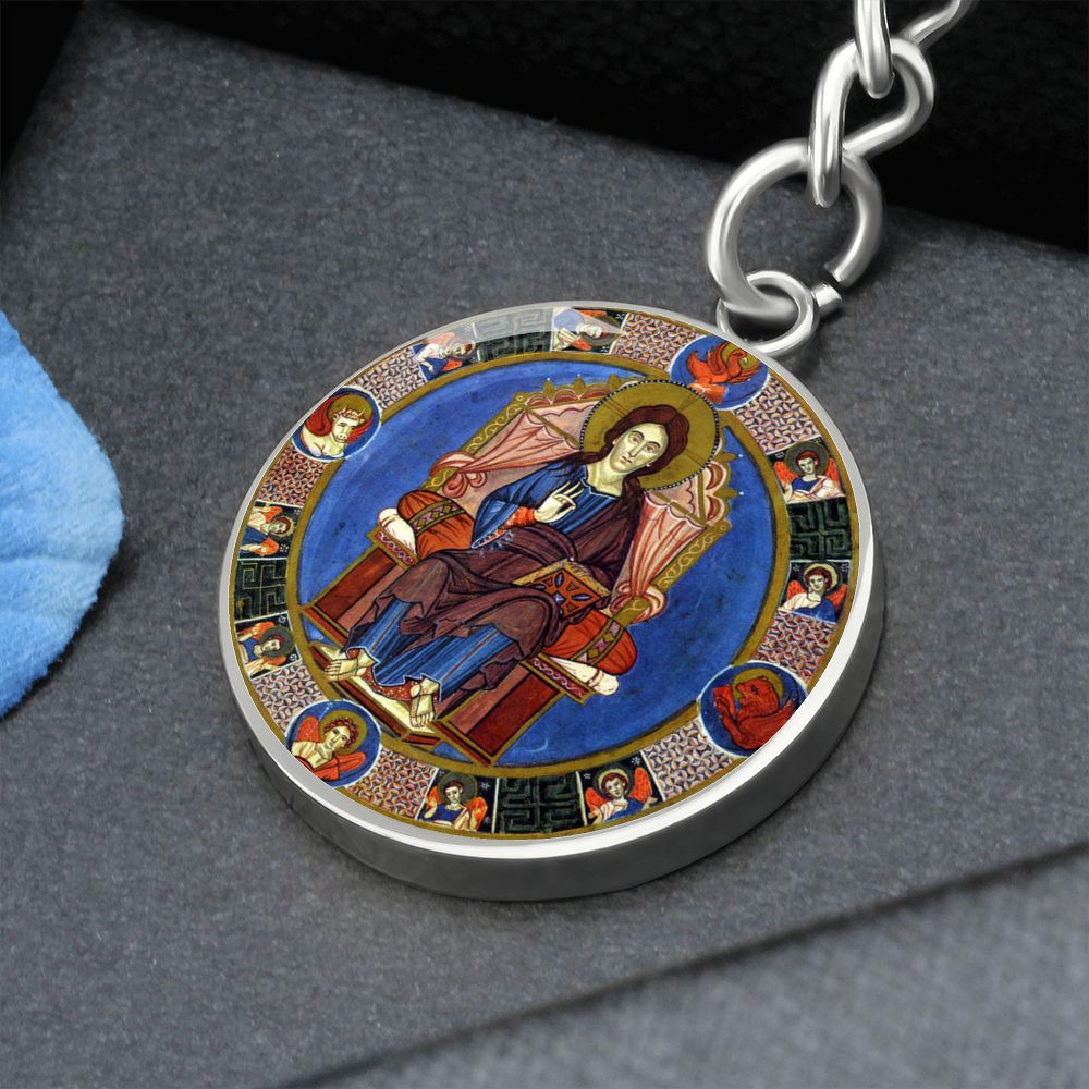jesus-king of glory circle pendant necklace_artwork_original_artwork Graphic Circle Keychain NEW