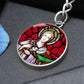 saint-lucy circle pendant necklace_artwork_original_artwork Graphic Circle Keychain NEW