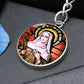 saint-rita circle pendant necklace_artwork_original_artwork Graphic Circle Keychain NEW
