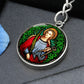 saint-agatha circle pendant necklace_artwork_original_artwork Graphic Circle Keychain NEW