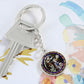 Annunciation to Blessed Virgin Mary circle pendant keychain