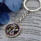 Annunciation to Blessed Virgin Mary circle pendant keychain