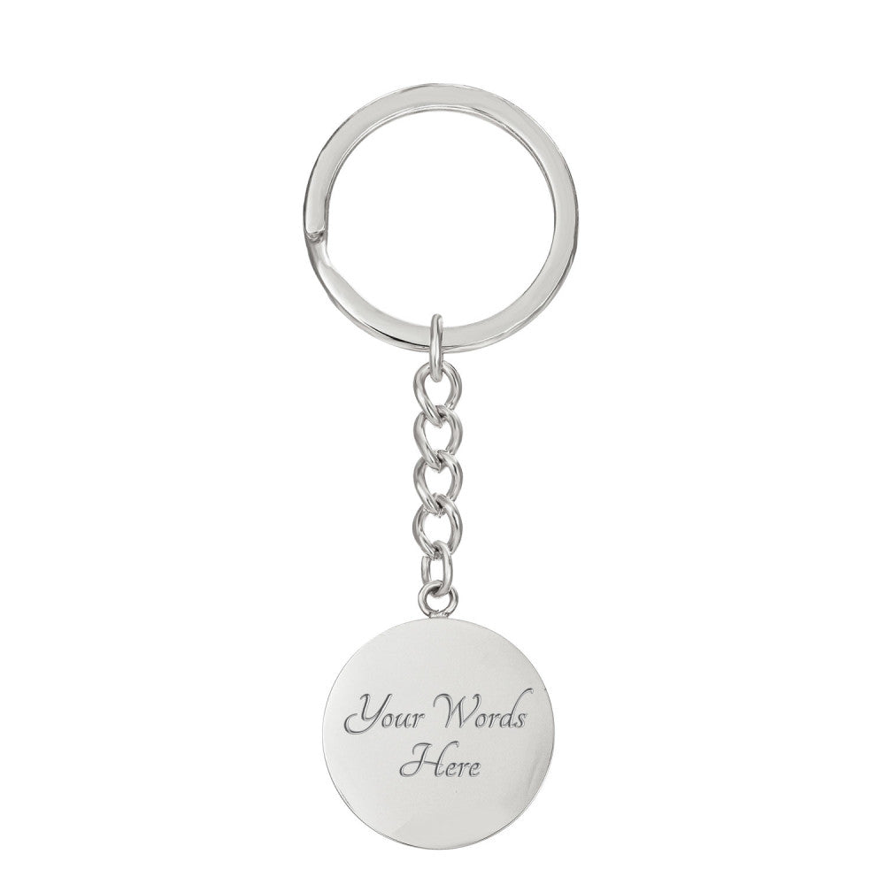 St Benedict medal White Maroon FRONT Circle Pendant Keychain