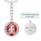 St Benedict medal White Maroon FRONT Circle Pendant Keychain