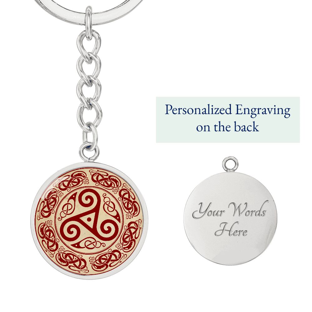 triskelion-necklace, celtic necklace, ttiskelion pendant, triskele pendant necklace_artwork_original_artwork Graphic Circle Keychain NEW