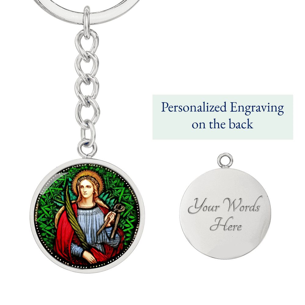 saint-agatha circle pendant necklace_artwork_original_artwork Graphic Circle Keychain NEW