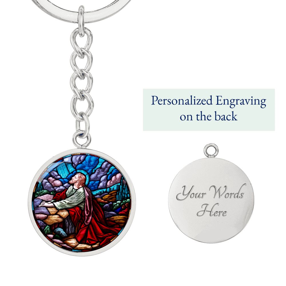 agony-in the garden circle pendant necklace_artwork_original_artwork Graphic Circle Keychain NEW