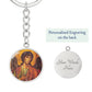 Archangel Michael circle pendant keychain