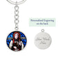 St Bede Venerable stained glass circle keychain