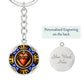 Sacred Heart Circle 300 dpi ShineOn Circle Pendant Keychain