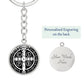St Benedict circle pendant keychain Black Back