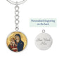 Catholic Virgin Mary and baby Jesus ShineOn Circle Pendant Keychain