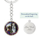 the-vision of our lady of lourdes circle pendant necklace_artwork_original_artwork Graphic Circle Keychain NEW