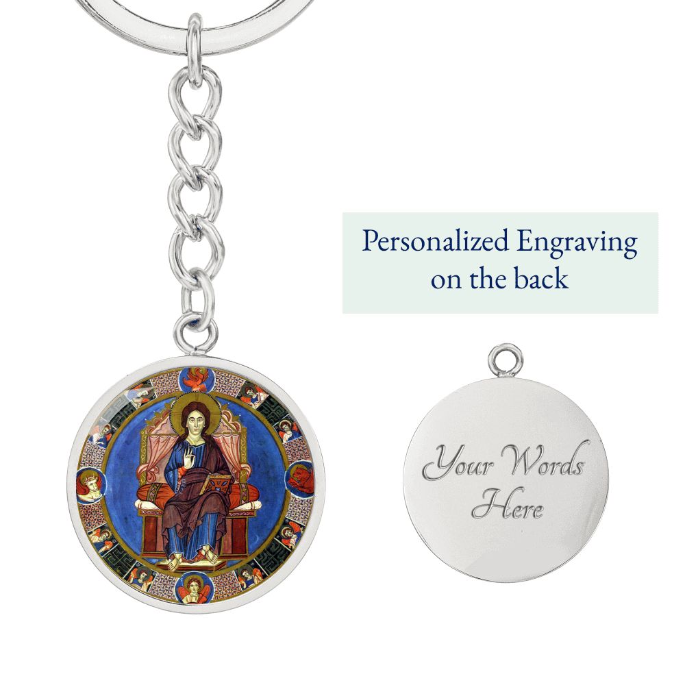 jesus-king of glory circle pendant necklace_artwork_original_artwork Graphic Circle Keychain NEW
