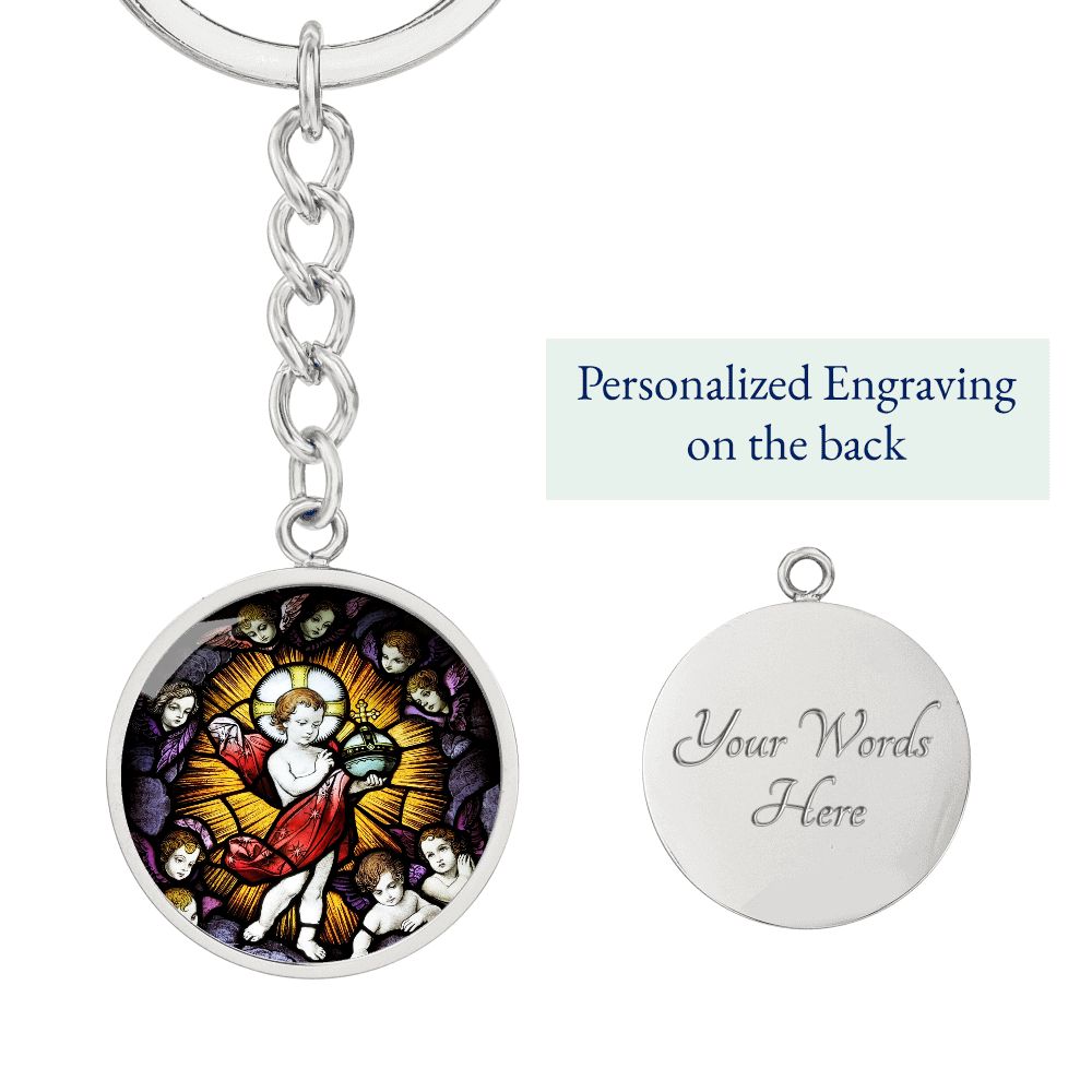 jesus-emmanuel icon circle pendant necklace_artwork_original_artwork Graphic Circle Keychain NEW