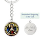 St Therese of Avila circle pendant keychain