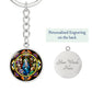 confirmation-stained glass bez logo circle pendant necklace_artwork_original_artwork Graphic Circle Keychain NEW