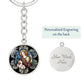 Guardian Angel Stained Glass Circle NEW Circle Pendant Keychain