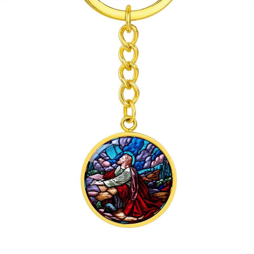 agony-in the garden circle pendant necklace_artwork_original_artwork Graphic Circle Keychain NEW