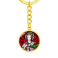 saint-lucy circle pendant necklace_artwork_original_artwork Graphic Circle Keychain NEW