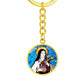 saint-therese of lisieux circle pendant necklace_artwork_original_artwork Graphic Circle Keychain NEW