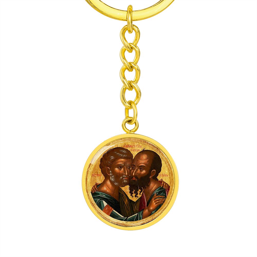saint-peter and saint paul icon circle pendant necklace_artwork_original_artwork Graphic Circle Keychain NEW