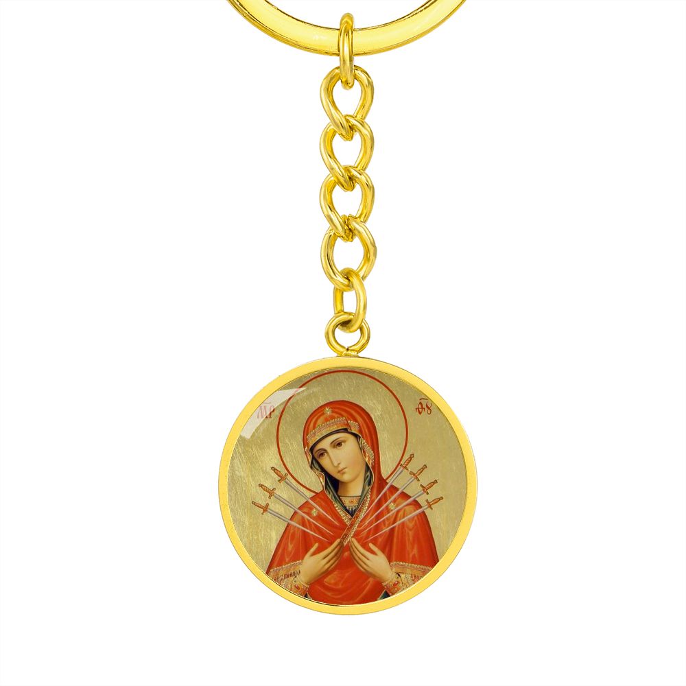 our-lady of sorrows icon pendant necklace_artwork_original_artwork Graphic Circle Keychain NEW