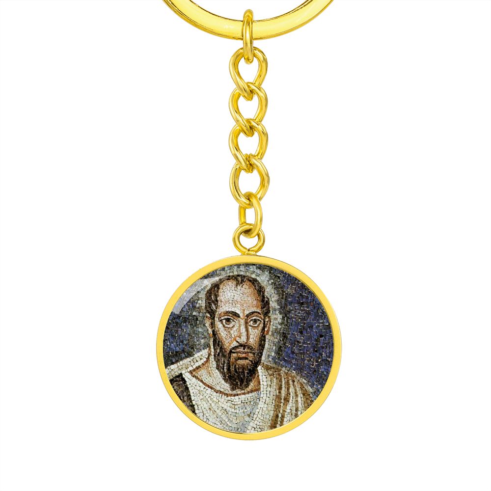 st-paul the apostle mosaic circle pendant necklace_artwork_original_artwork Graphic Circle Keychain NEW
