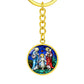 holy-family stained glass circle pendant necklace_artwork_original_artwork Graphic Circle Keychain NEW