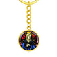 Our Lady of Sorrows 7 Swords Stained Glass Round Graphic Circle Keychain NEW