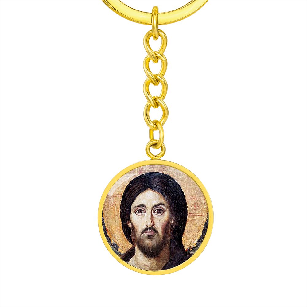 Jesus Christ Pantocrator Sinai Circle Keychain