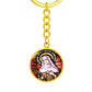 saint-rita circle pendant necklace_artwork_original_artwork Graphic Circle Keychain NEW