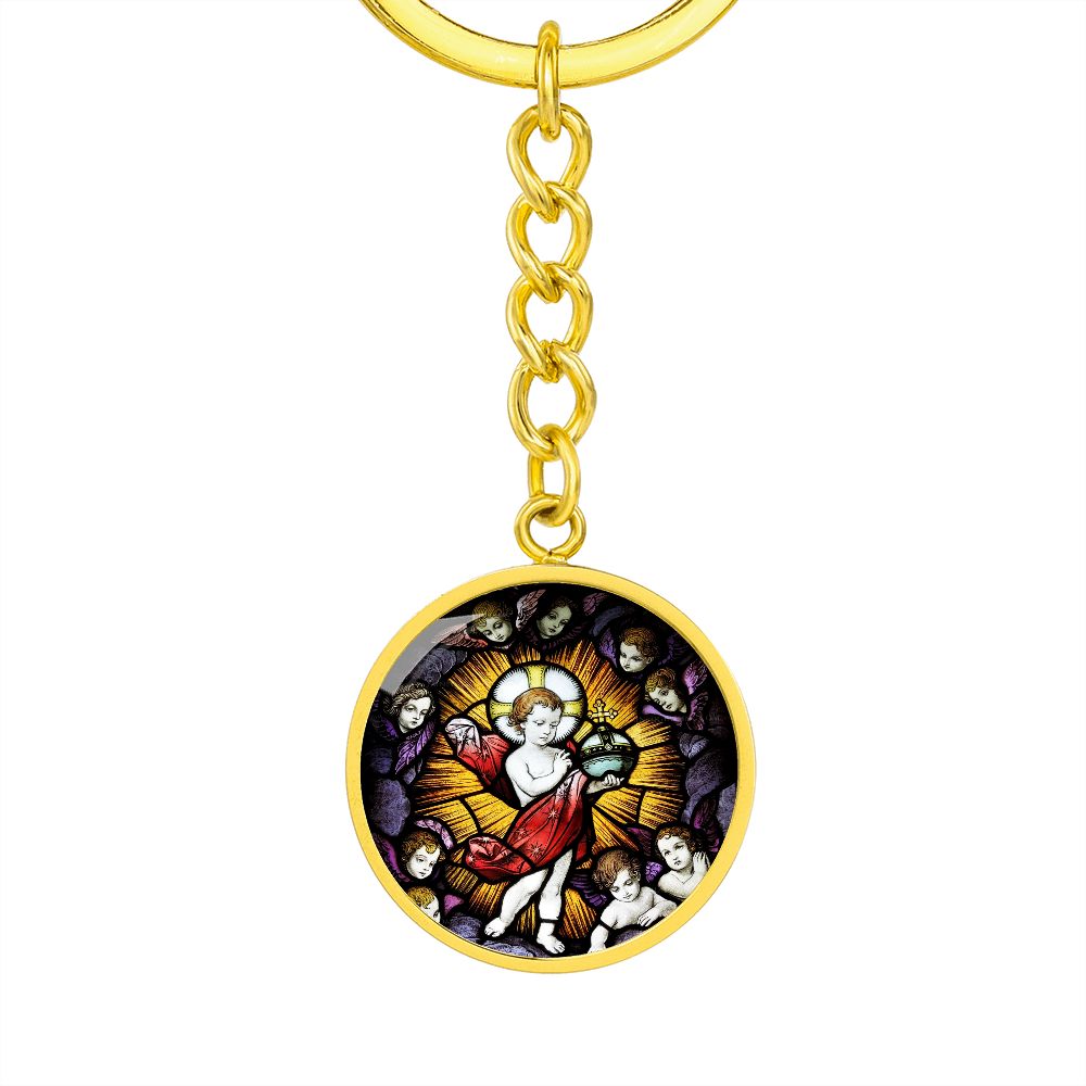 jesus-emmanuel icon circle pendant necklace_artwork_original_artwork Graphic Circle Keychain NEW
