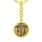 Crucifixion Enamel edited vibrance 80 Graphic Circle Keychain NEW