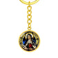 St Therese of Avila circle pendant keychain