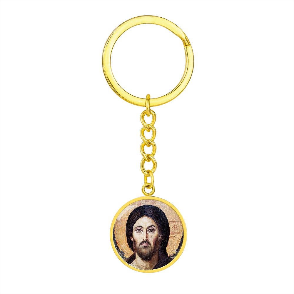 Jesus Christ Pantocrator Sinai Circle Keychain