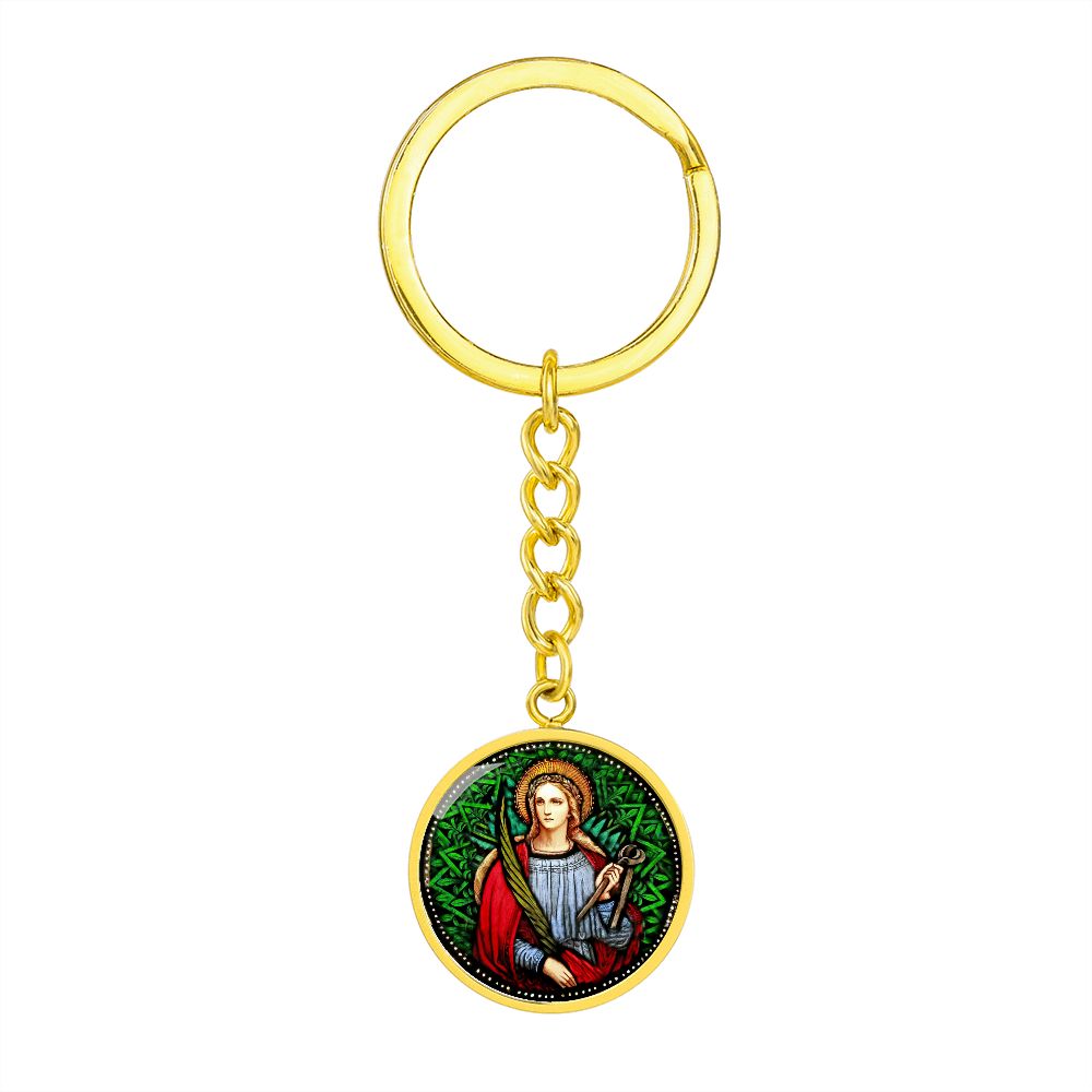 saint-agatha circle pendant necklace_artwork_original_artwork Graphic Circle Keychain NEW
