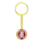 St Benedict circle keychain Front Maroon