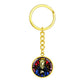 Our Lady of Sorrows 7 Swords Stained Glass Round Graphic Circle Keychain NEW